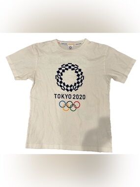 Official Tokyo 2020 Summer Olympics T-Shirt White Cotton Logo Graphic Men's S/M